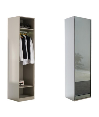Garde-robe Armoire Garde-robe Polyvalente Gris Matériau Bois Armoires