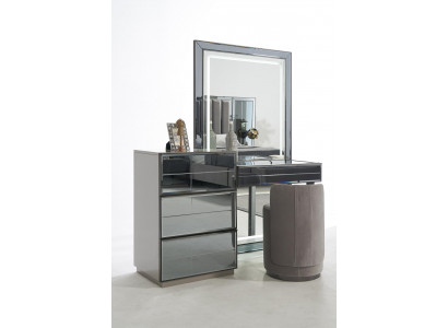 Coiffeuse set console mobilier de chambre tabouret de design de meuble de luxe en bois 2 pièces