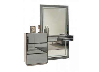 Coiffeuse Commode avec miroir Console Commodes en bois Chambre moderne