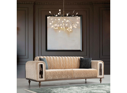 Tabouret de luxe Canapé beige Canapé Salon Cabinet d'avocats Textile Sofas