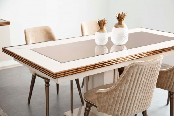 Salle à manger Ensemble 4 fauteuils Table à manger Mobilier design Ensemble de salle à manger Chaise 5 pièces.