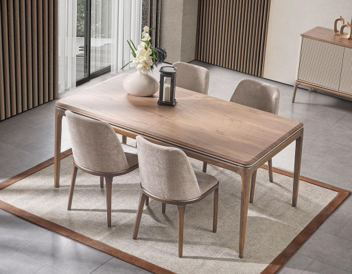 Ensemble complet Table à manger 4 chaises Ensembles salle à manger Groupe Ess Table en bois Tables 5 pièces