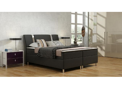 Lit à sommier tapissier avec cadre en cuir pour hôtel, y compris matelas et lit en cuir Visco.