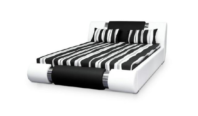 Lit en cuir avec cadre en 140/160/180x200cm design double rembourré fabriqué dans l'UE