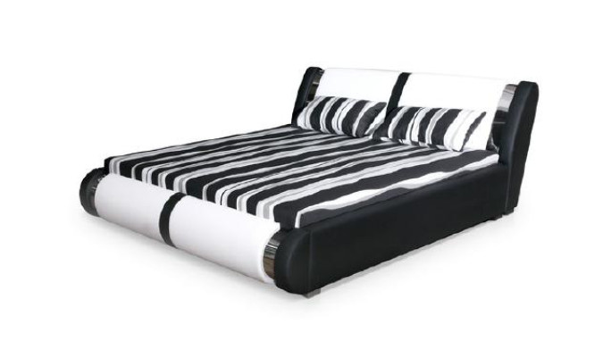Lit en cuir avec cadre en 140/160/180x200cm, design capitonné double fabriqué dans l'UE.