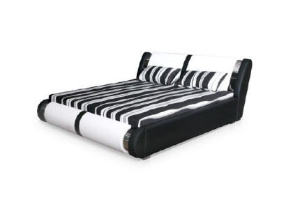 Lit en cuir avec cadre en 140/160/180x200cm, design capitonné double fabriqué dans l'UE.