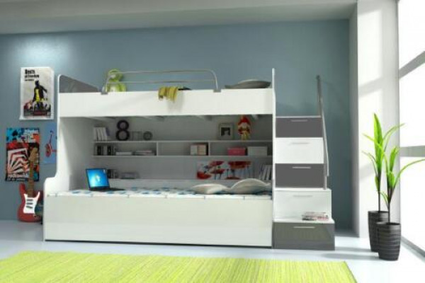 Lit superposé double Lit superposé Lit double Lit pour jeunes Lits Lits mezzanine Mobilier Immédiatement