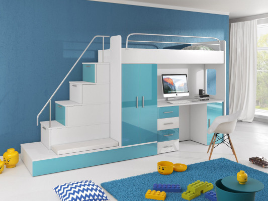 Lit superposé Lit superposes Chambre d'adolescent Lit Armoire Armoire Bureau