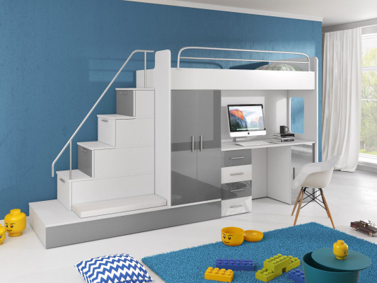 Lits superposés, Lit superposé, Lit, Armoire, Chambre de jeunes, Bureau