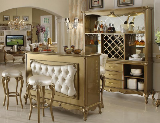 Complétez eBar 4 pièces Ensemble Table de bar 2x Tabouret de bar Armoire Baroque Rococo Set
