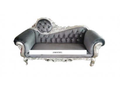 Fauteuil royal à dossier Royal Chesterfield en velours 2 places style antique