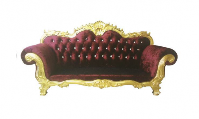 Canapé Royal Chesterfield du trône rembourrage velours 3 places style antique Sofas neufs