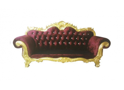Canapé Royal Chesterfield du trône rembourrage velours 3 places style antique Sofas neufs
