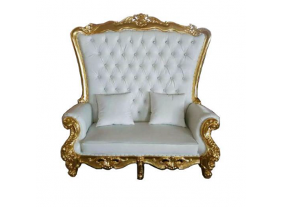 Canapé royal Chesterfield en velours style antique à deux places