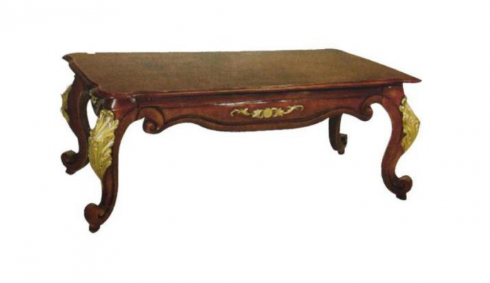 Baroque Rococo Table Basse de Café de Luxe en Bois Table de Canapé d'Appoint de Canapé