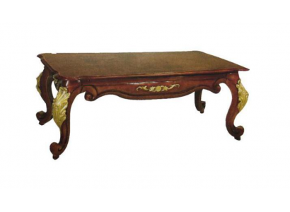 Baroque Rococo Table Basse de Café de Luxe en Bois Table de Canapé d'Appoint de Canapé