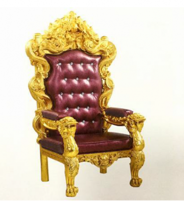 Fauteuil royal de style antique en velours Chesterfield pour 1 personne.