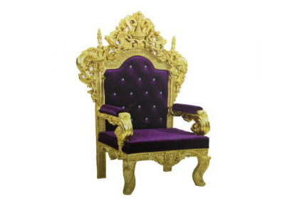 Chesterfield Trône Fauteuil Accoudoirs Velours Royal 1 Place Chaises de Style Antique