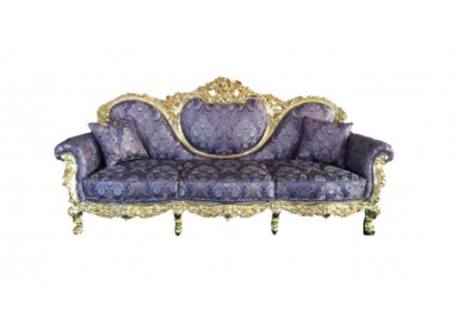 Canapé de trône Reine Revêtement Velours 3 places Style antique Fauteuil Salon Chesterfield