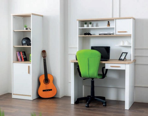 Ensemble de chambre de jeunesse moderne Lit Table de chevet Étagère Table Chambre à coucher 5 pièces.