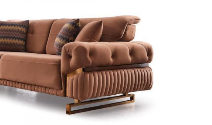 Canapé trois places de luxe Tissu d'ameublement Mobilier de salon neuf