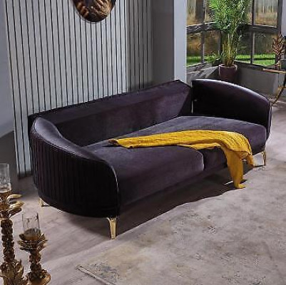 Canapé à trois places Moderne Canapé de salon Noir Canapés rembourrés de designer