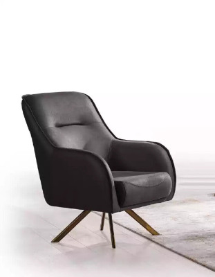 Fauteuil design capitonné pour salon en bois, moderne, de luxe, marron, salon
