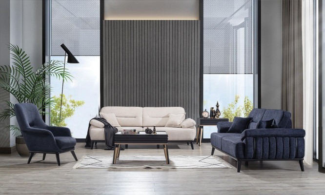 Set de canapé moderne de luxe 4 pièces Canapé 3 + 3 + Fauteuil + Table basse Ensemble de salon