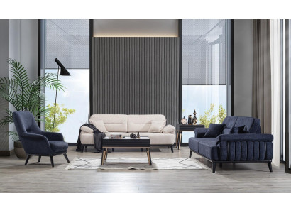 Set de canapé moderne de luxe 4 pièces Canapé 3 + 3 + Fauteuil + Table basse Ensemble de salon