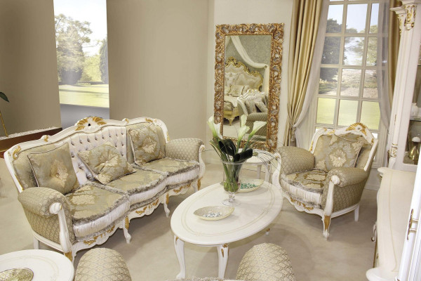 Canapé trois places classique baroque rococo 3 places Canapé canapé Tissus Canapés Canapés