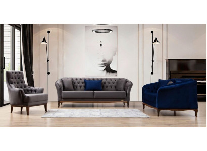 Ensemble de canapés 3+2+1 places avec fauteuil en tissu d'ameublement textile neuf.