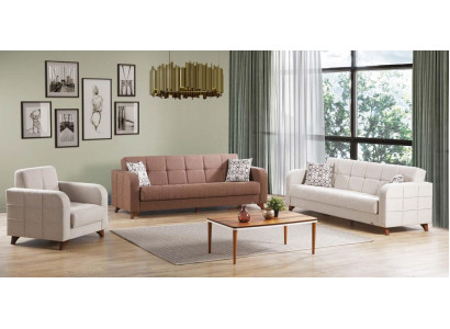 Ensemble de canapés de luxe trois places 3+3+1 canapé en tissu textile style fauteuil