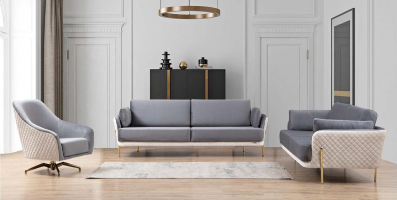 Ensemble de canapés de luxe suite 3+3+1 Canapés Fauteuil Tissu 3 pièces. ensembles