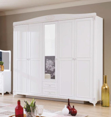 Ensemble chambre de luxe 4 pièces. Lit 2 Tables de chevet Commode Mobilier de chambre neuf