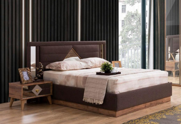Lit Chambre Design Meubles de Luxe Lits 2x Tables de nuit Armoire 4 pièces