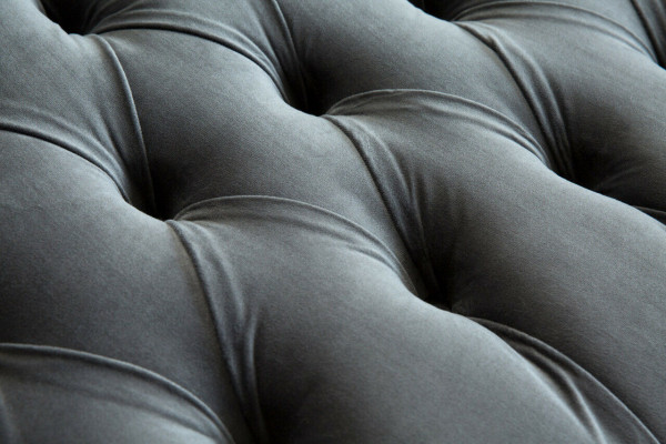 Chesterfield Original Canapé Textile Canapés Tissu Gris 200cm Canapé