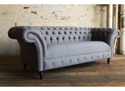 Chesterfield Canapé 3 Places Canapé en Cuir Tissu Moderne Style Tissu