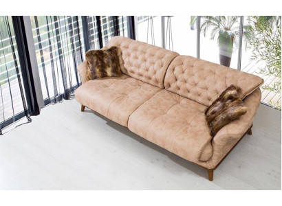 Canapé marron Canapé Salon Canapés Rembourrage Mobilier Trois places 221cm