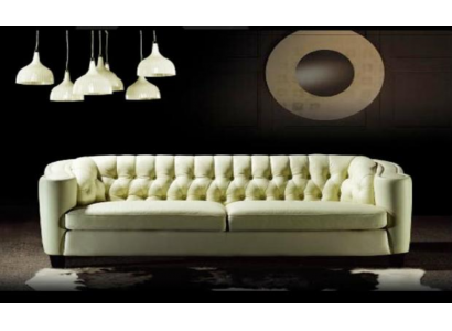 Canapé Chesterfield 4 places en cuir synthétique blanc canapés modernes de luxe