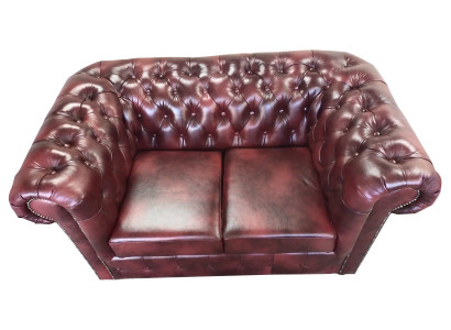 Canapé Chesterfield 2 places en cuir Lounge Canapés Canapés Marron Moderne
