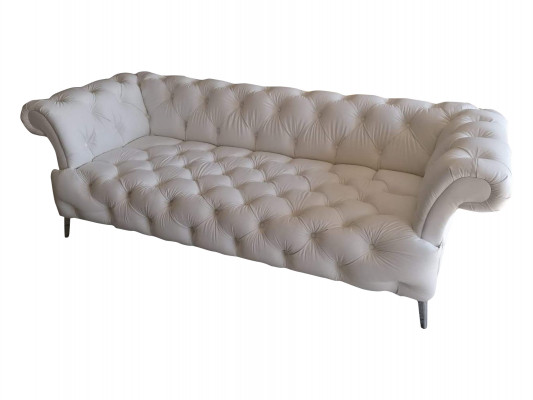 Canapé Chesterfield 3 places Canapé de luxe en cuir synthétique Canapés Canapé en cuir blanc