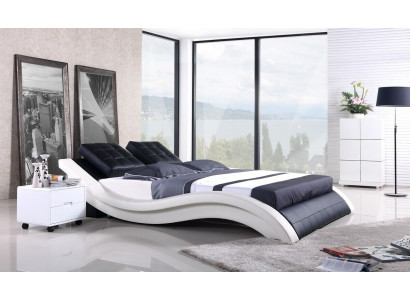 Lits doubles de design Cadre de lit Hôtel Chambre de sommeil Cuir Luxe Moderne