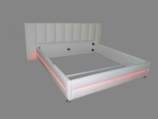 Conception de lit en cuir double luxe mariage moderne cadre de chambre de sommeil d'hôtel
