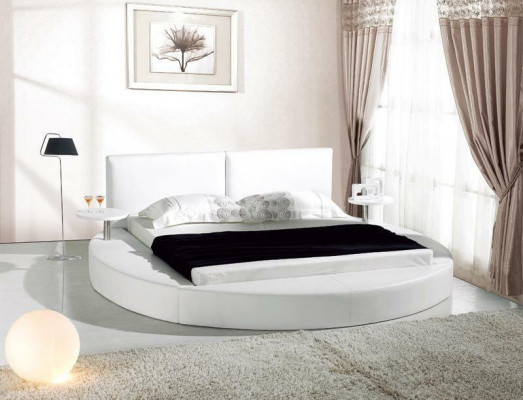 Lit rond design moderne Luxe Tissu d'ameublement Lits ronds Textile tissu