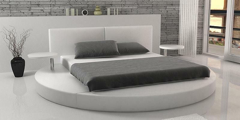 Lit rond design moderne Luxe Tissu d'ameublement Lits ronds Textile tissu
