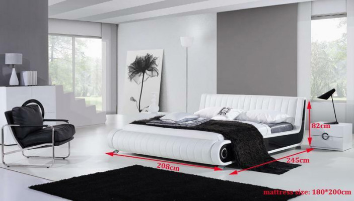 Lit de designer Lit de mariage Lit rembourré Lit de chambre Lit en cuir Lit neuf