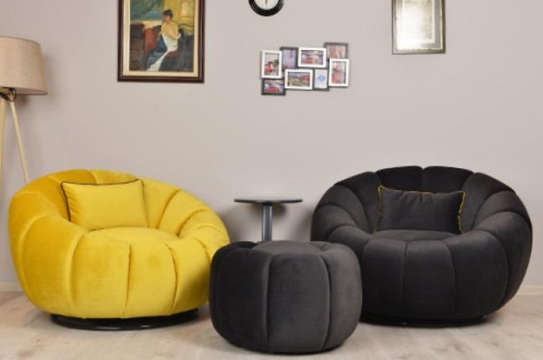 Fauteuil couleur noir confortable moyen doux luxueux pour le salon Club de détente