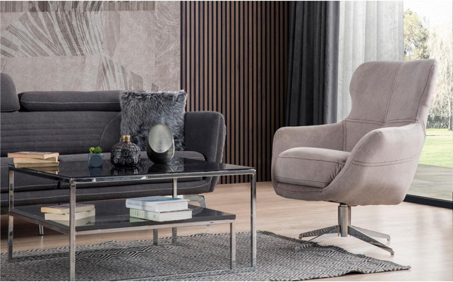 Fauteuil pivotant Relax Club Canapé 1 place Canapé rembourré Beige