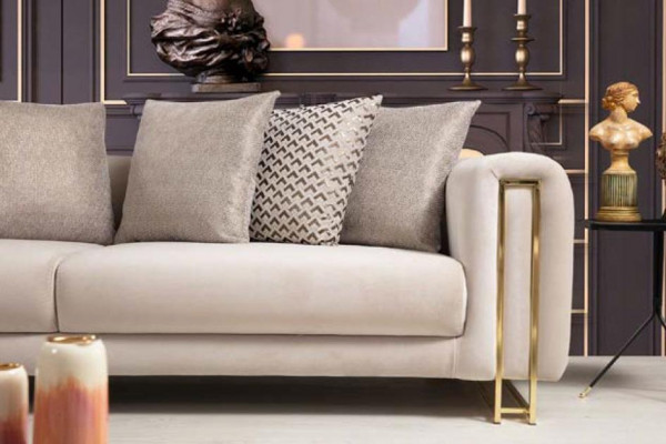 Conception Textile Canapé 3 Places Blanc Élégant Moderne Rembourrage Canapé Nouveau Salon