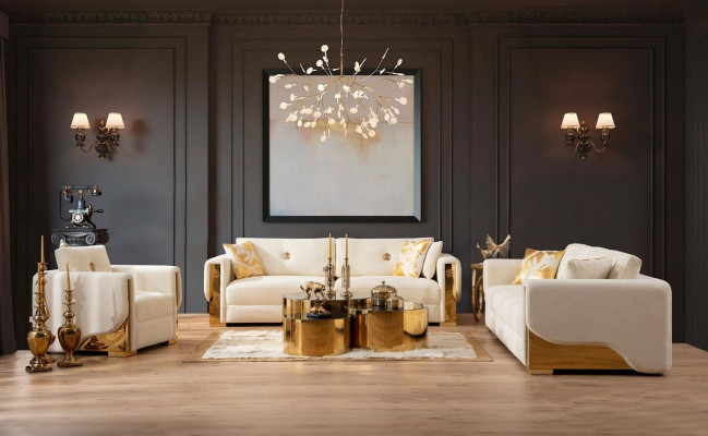 Canapé trois places Design rembourré moderne canapé 3 places Canapés mobilier de salon nouveau